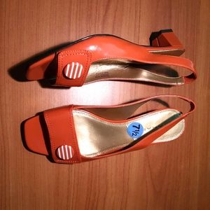 Tahari Orange Sandals with heel strap
